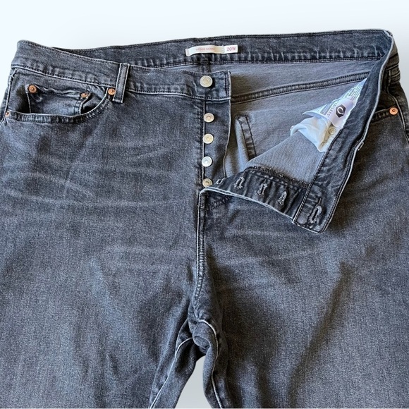 LEVI’S Wedgie Skinny Jeans Gray Distressed Wash Button Fly Plus Size 20Wx26 - Picture 6 of 10